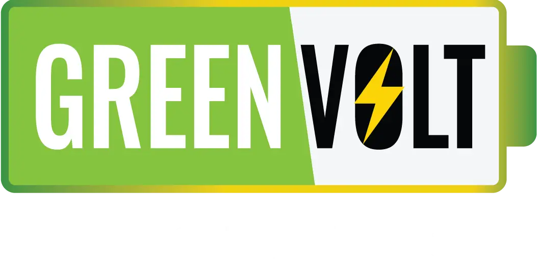 Logo with the text 'GREEN VOLT' featuring a lightning bolt symbol.