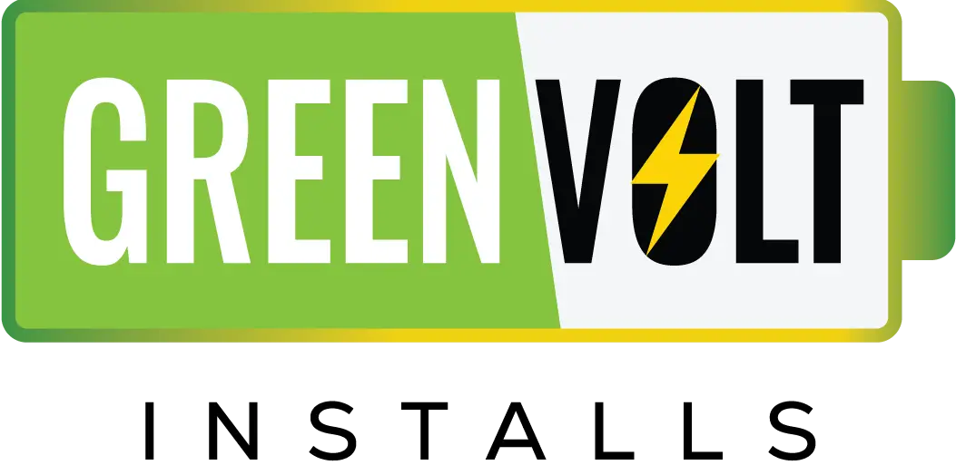 Logo with green and yellow colors featuring the text 'GREEN VOLT'.