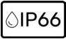 IP66 rating symbol indicating water and dust resistance.