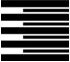 A black and white piano keyboard pattern with alternating key lengths.